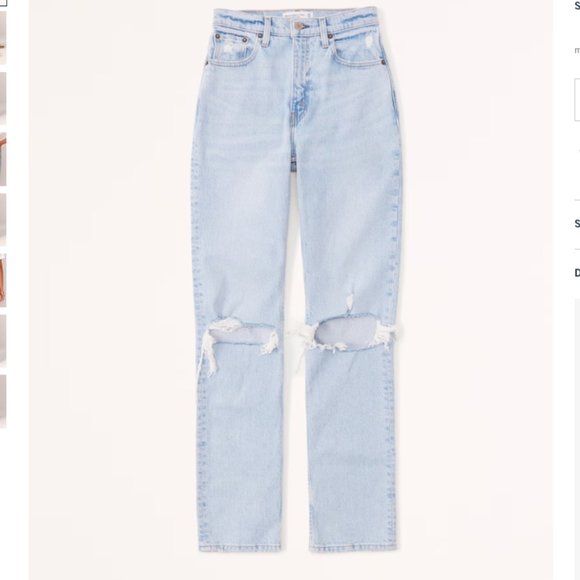 Ultra High Rise 90s Straight Jean Light Destroy - 33 - 16 Short - Picture 2 of 11